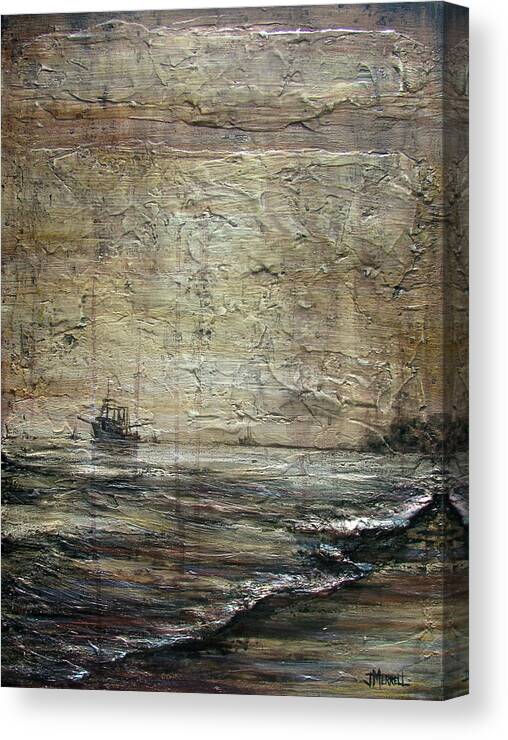 Black Tide Canvas Print featuring the painting Black Tide by Judy Merrell