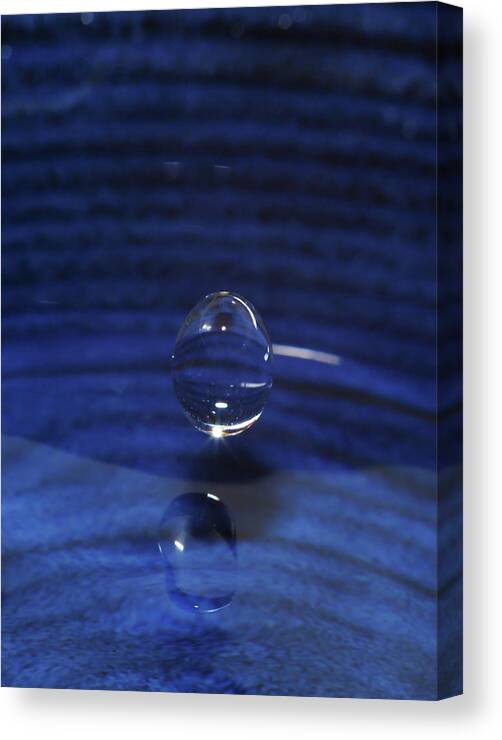 Water Drop Canvas Print featuring the photograph Blue Water Drop by Crystal Wightman