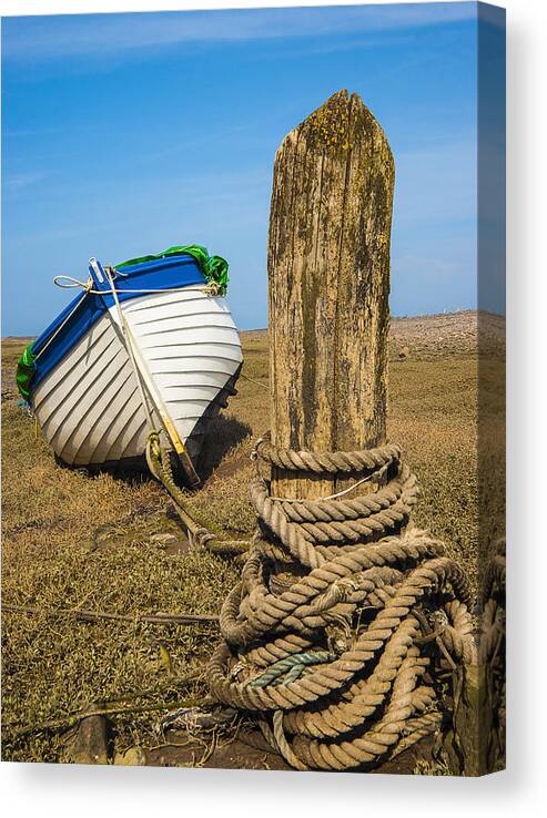 Boat Canvas Print featuring the photograph Boat at Porlock Weir. by John Paul Cullen