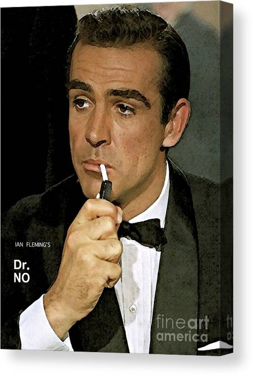 Casino Royale Canvas Print featuring the mixed media Bond, James Bond, Sean Connery by Thomas Pollart