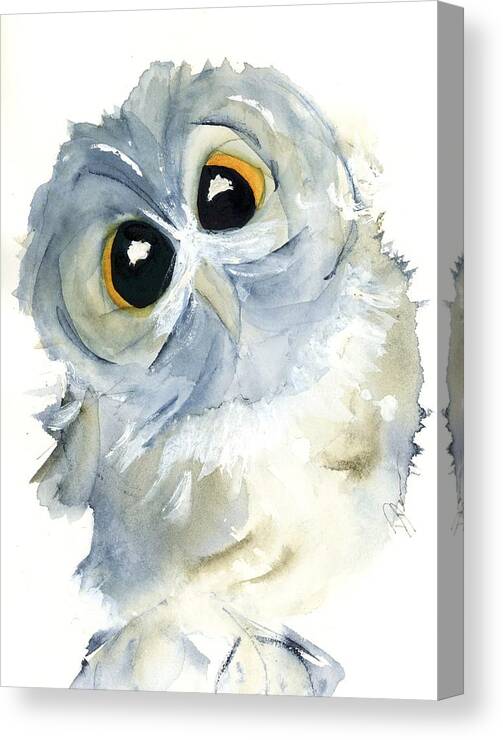 Owl Canvas Print featuring the painting Boo by Dawn Derman