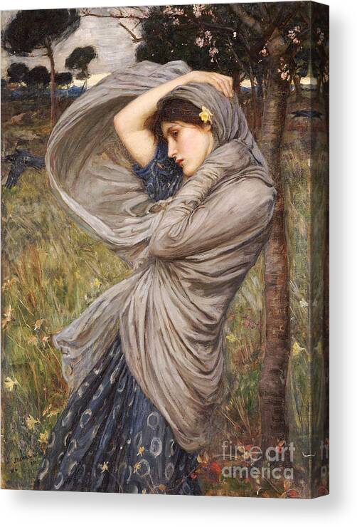 Boreas Canvas Print featuring the painting Boreas by John William Waterhouse
