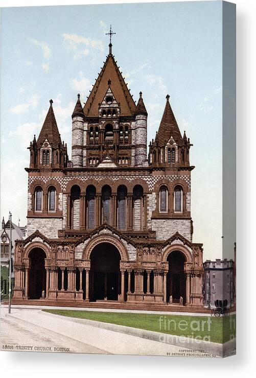 1901 Canvas Print featuring the photograph Boston, Trinity Church by Granger