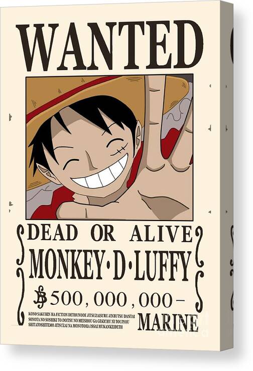 Paintings Nice Poster One Piece Monkey D. Luffy Bounty Wanted 4 Canvas Wall  Art Hd Print Picture Home Decor Drop Delivery Garden Arts Dhzwh
