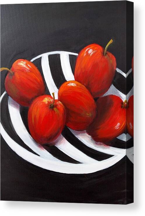 Fruit Canvas Print featuring the painting Delicious Apples by Rosie Sherman