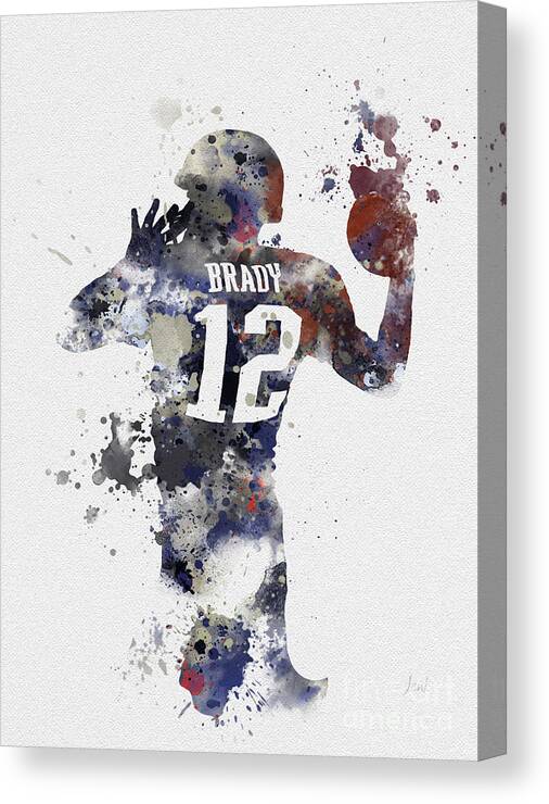 Tom Brady Canvas Print featuring the mixed media Brady by My Inspiration