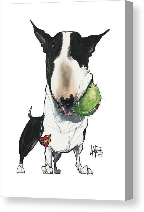 Pet Portrait Canvas Print featuring the drawing Brunk 3097 by Canine Caricatures By John LaFree