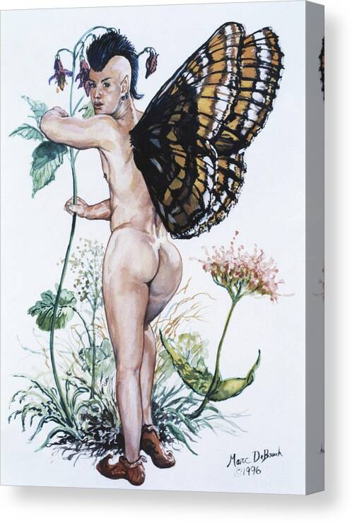 Fairy Canvas Print featuring the painting Bubble Butt Fairy by Marc DeBauch