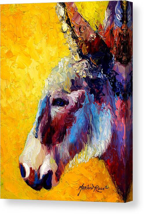 Western Canvas Print featuring the painting Burro Study II by Marion Rose