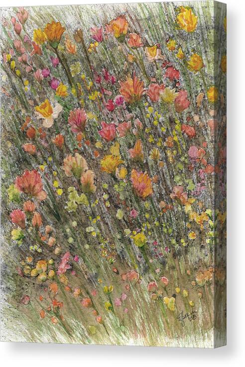 Daffodil Canvas Print featuring the painting By the Roadside by Elise Boam