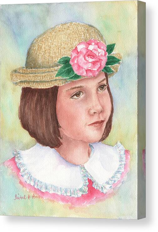 Girl Canvas Print featuring the painting Camille by Barbel Amos