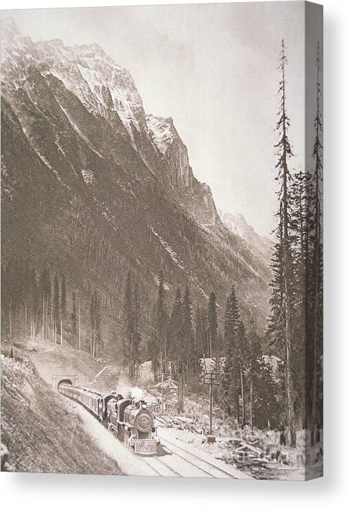 Locomotive Canvas Print featuring the photograph Canadian Pacific Railway Train by Canadian School
