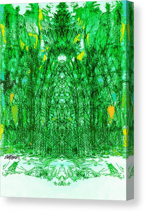 Cathedral Canvas Print featuring the digital art Cathedral of Trees by Seth Weaver