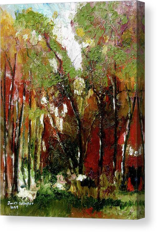 Catskill Canvas Print featuring the painting Catskill Trees by James Gallagher