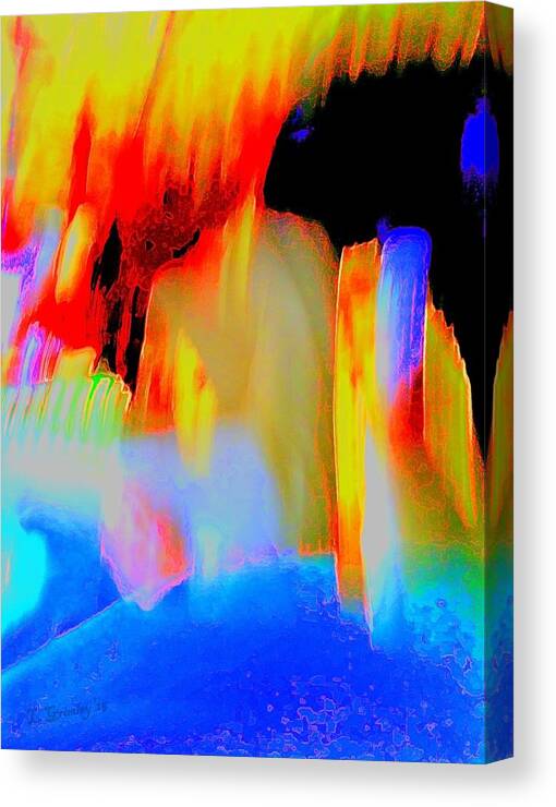 Cavern Canvas Print featuring the digital art Ice Cavern by Lessandra Grimley
