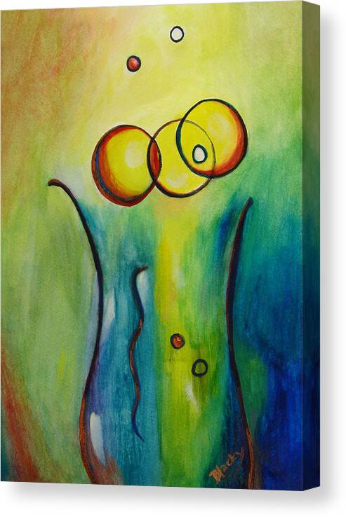 Abstract Canvas Print featuring the painting Champagne by Donna Blackhall