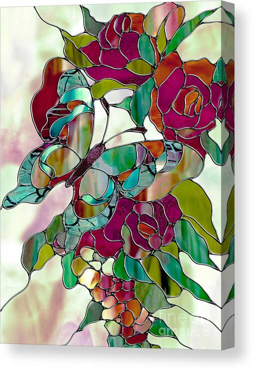 Stained Glass Art Canvas Print featuring the painting Changeling by Mindy Sommers