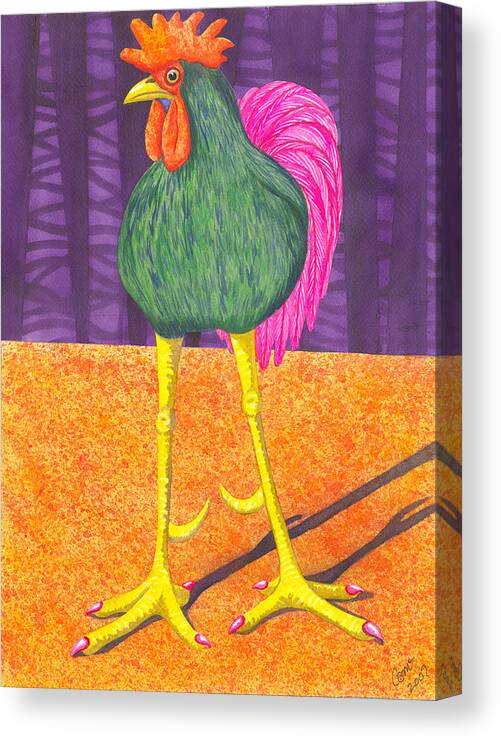 Rooster Canvas Print featuring the painting Chicken Legs by Catherine G McElroy