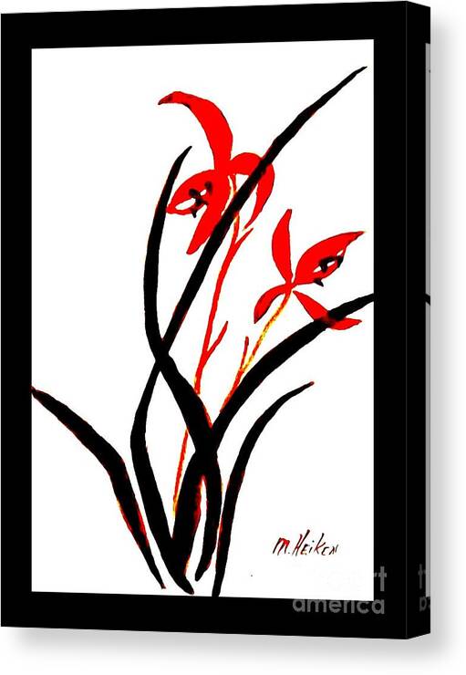 Painting Canvas Print featuring the painting Chinese Flowers by Marsha Heiken