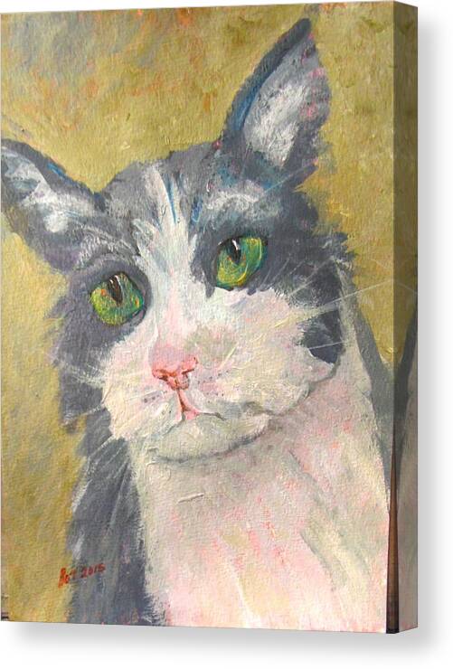 Cat Canvas Print featuring the painting Chloe by Barbara O'Toole