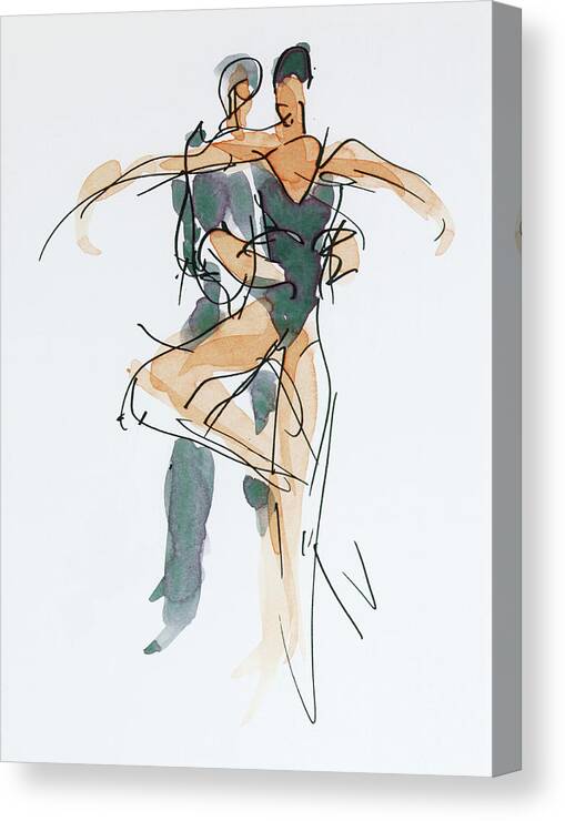 Choreographic Canvas Print featuring the drawing Choreographic lesson at The Royal Ballet School 01 by Peregrine Roskilly