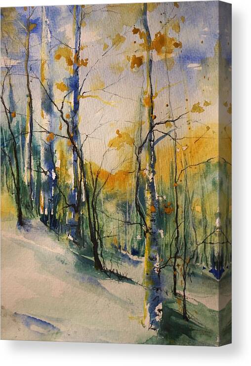 Colorado Canvas Print featuring the painting Colorado Bright Morning 1 by Robin Miller-Bookhout
