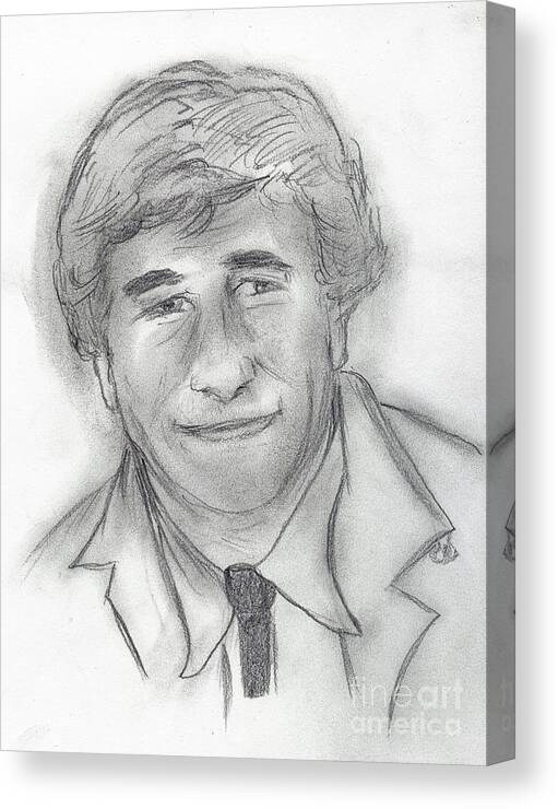 Columbo Canvas Print featuring the drawing Columbo by Sonya Chalmers
