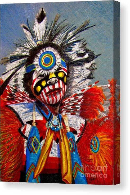 Comanche Dance Canvas Print featuring the drawing Comanche Dance by Marilyn Smith