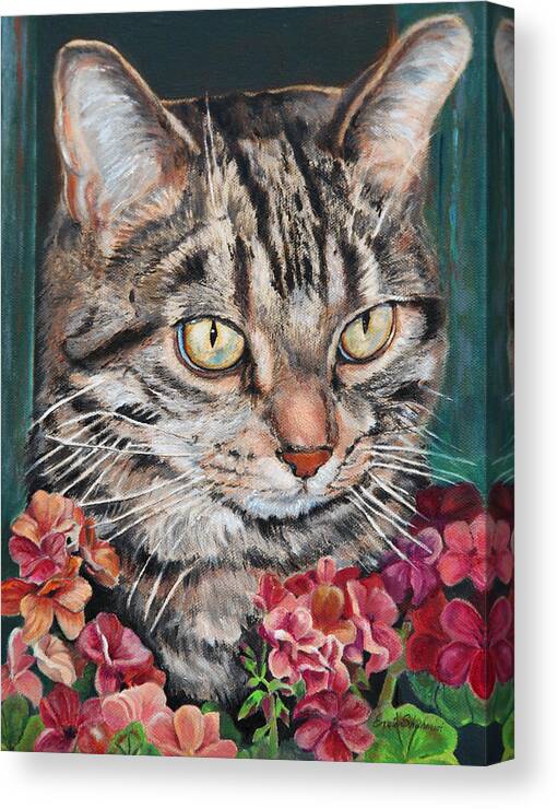Cat Canvas Print featuring the painting Cooper the Cat by Portraits By NC