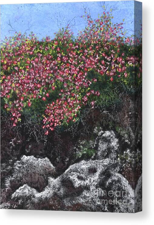Flowers Canvas Print featuring the painting Coral Flowers by Ginny Neece