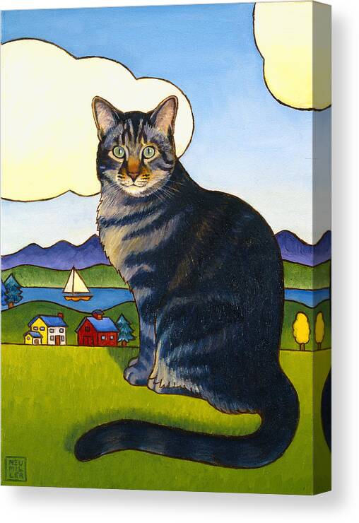 Cat Canvas Print featuring the painting Coupeville Cat by Stacey Neumiller