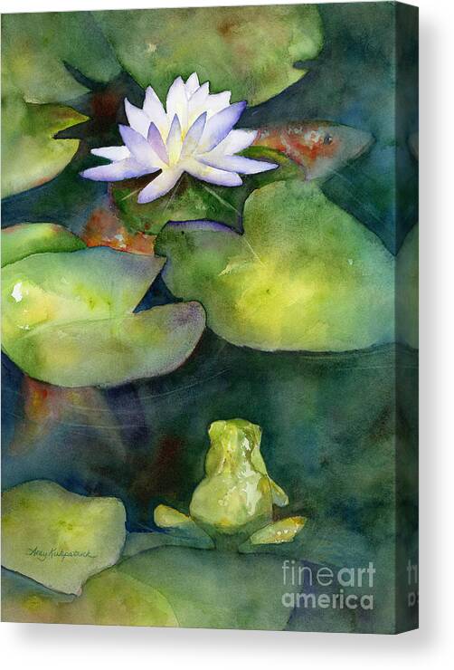 Koi Canvas Print featuring the painting Coy Koi by Amy Kirkpatrick