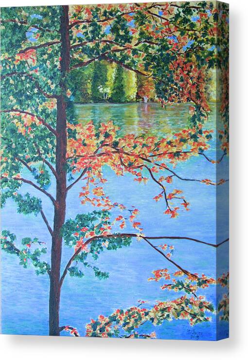 Lake Canvas Print featuring the painting Crawford Lake ON by Milly Tseng