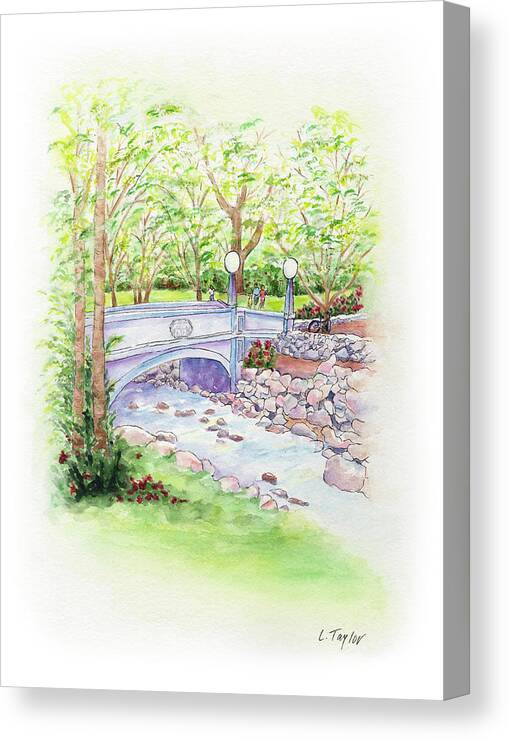 Park Canvas Print featuring the painting Creekside by Lori Taylor