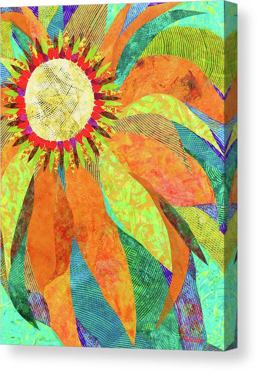 Collage Canvas Print featuring the painting Crown of Petals by Polly Castor