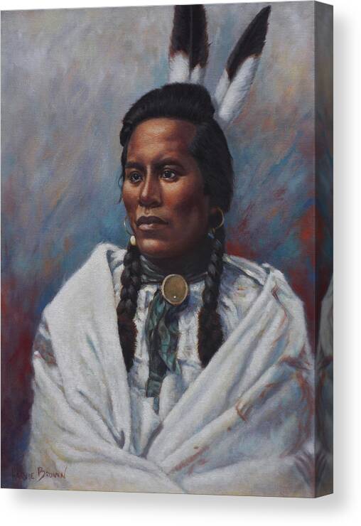 Native American Canvas Print featuring the painting Curly by Harvie Brown
