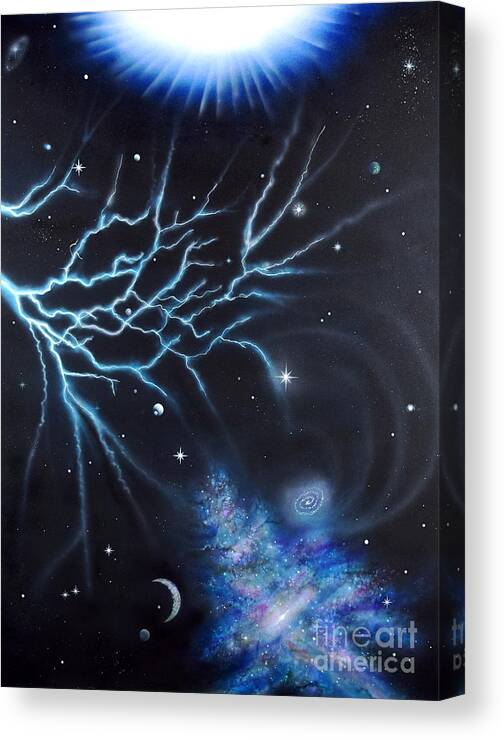 Space Canvas Print featuring the painting Deep Space by Mary Scott
