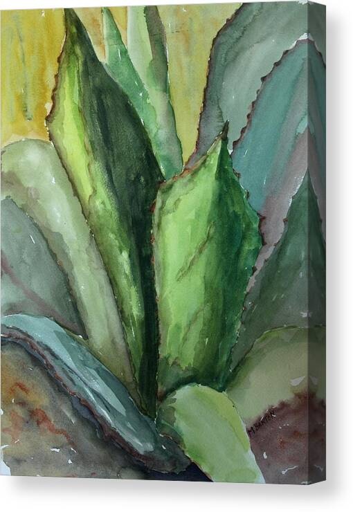Cactus Canvas Print featuring the painting Desert Agave by Marilyn Barton