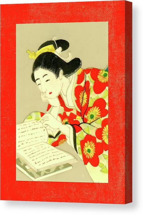 Japan Canvas Print featuring the mixed media Designer Series Japanese Matchbox Label 131 by Carol Leigh
