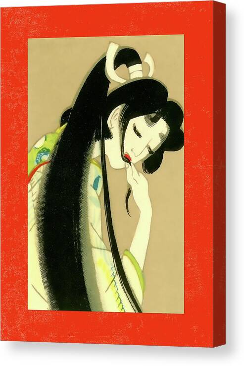 Japan Canvas Print featuring the mixed media Designer Series Japanese Matchbox Label 134 by Carol Leigh