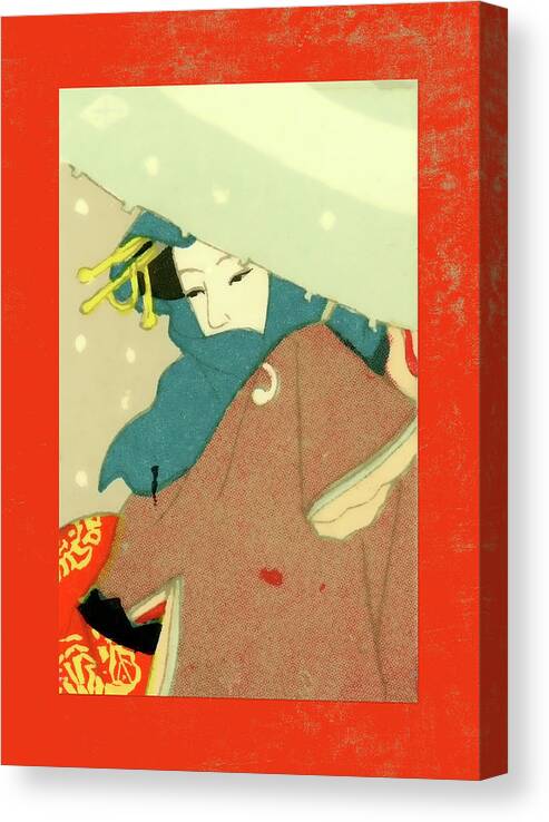 Japan Canvas Print featuring the mixed media Designer Series Japanese Matchbox Label 136 by Carol Leigh