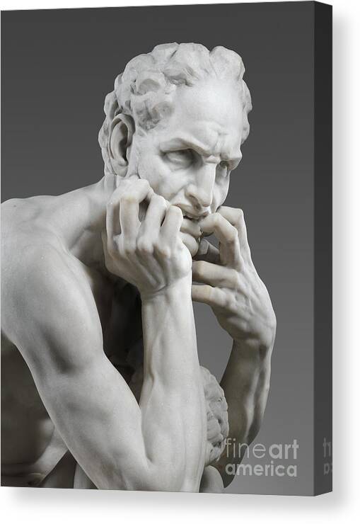 Sculpture Canvas Print featuring the sculpture Detail of Ugolino and His Sons by Jean-Baptiste Carpeaux