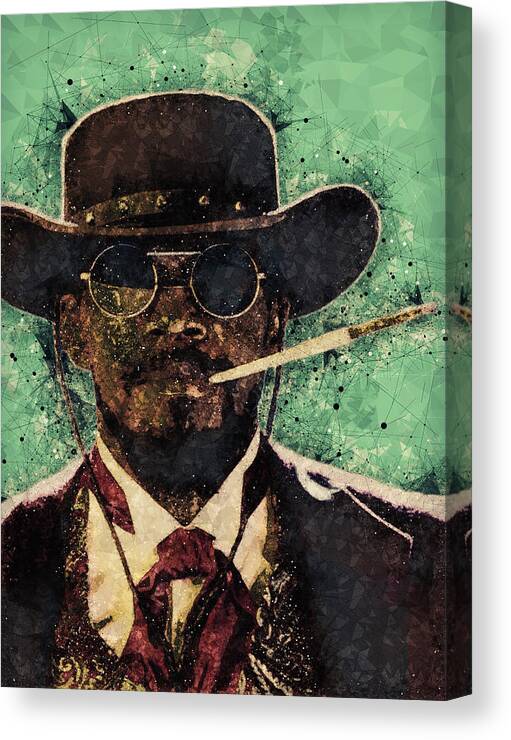 Django Unchained Canvas Print featuring the mixed media Django Unchained by Studio Grafiikka