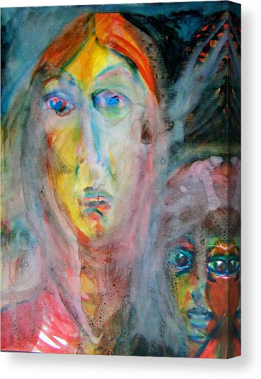 Abstract Canvas Print featuring the painting Don't Look At Me by Judith Redman