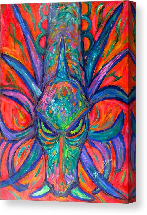 Dragon Canvas Print featuring the painting Dragon Stare by Kendall Kessler
