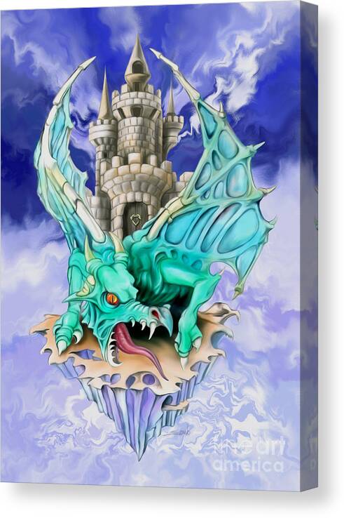 Spano Canvas Print featuring the painting Dragons Keep by Spano by Michael Spano