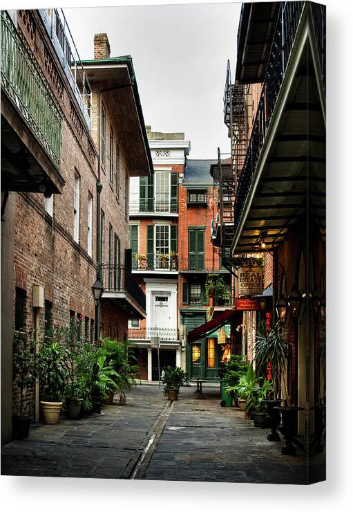 Pirate Alley Canvas Print featuring the photograph Early Morning At Pirate Alley by Greg and Chrystal Mimbs