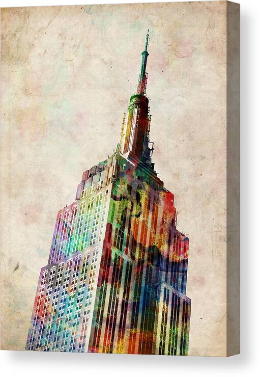 Empire State Building Canvas Print featuring the digital art Empire State Building by Michael Tompsett