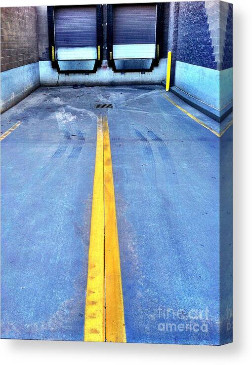 Freight Canvas Print featuring the photograph Empty Warehouse Loading Dock by Bryan Mullennix