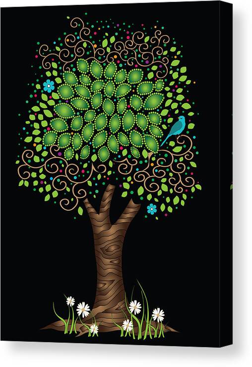 Enchanted Tree Canvas Print featuring the digital art Enchanted Tree by Serena King